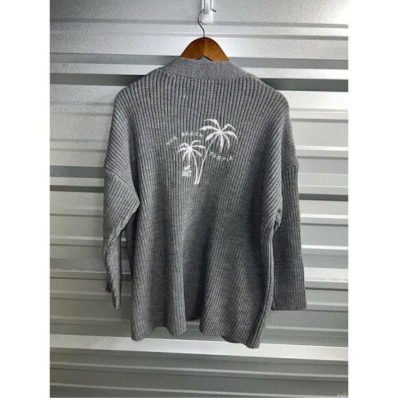 The Beach People Gray Knit Open Cardigan Size M/L - Picture 7 of 10